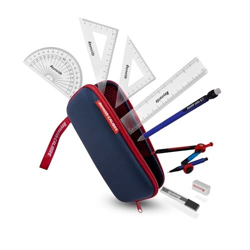 Reynolds Zinc Geometry Box | Instrument Box | Pencil Box | Rust Resistant Instruments, Multicolor - Image 1
