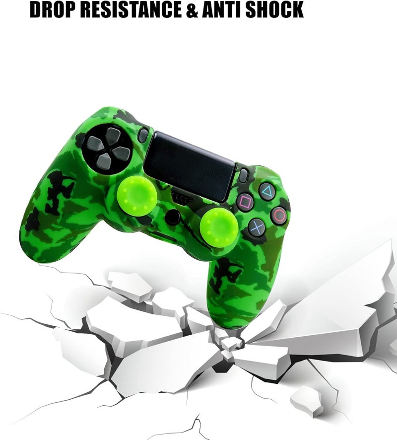 Oiokew غطاء سيليكون ليد تحكم PS4، قطعة واحدة غطاء واقٍ مانع للانزلاق مع 10 مقابض عصا تحكم ليد تحكم بلاي ستيشن 4/سليم/برو ديوال شوك 4 اللاسلكي (يد تحكم PS4 رقم 9) خيارات لكل طبقة مستهلك - Image 2