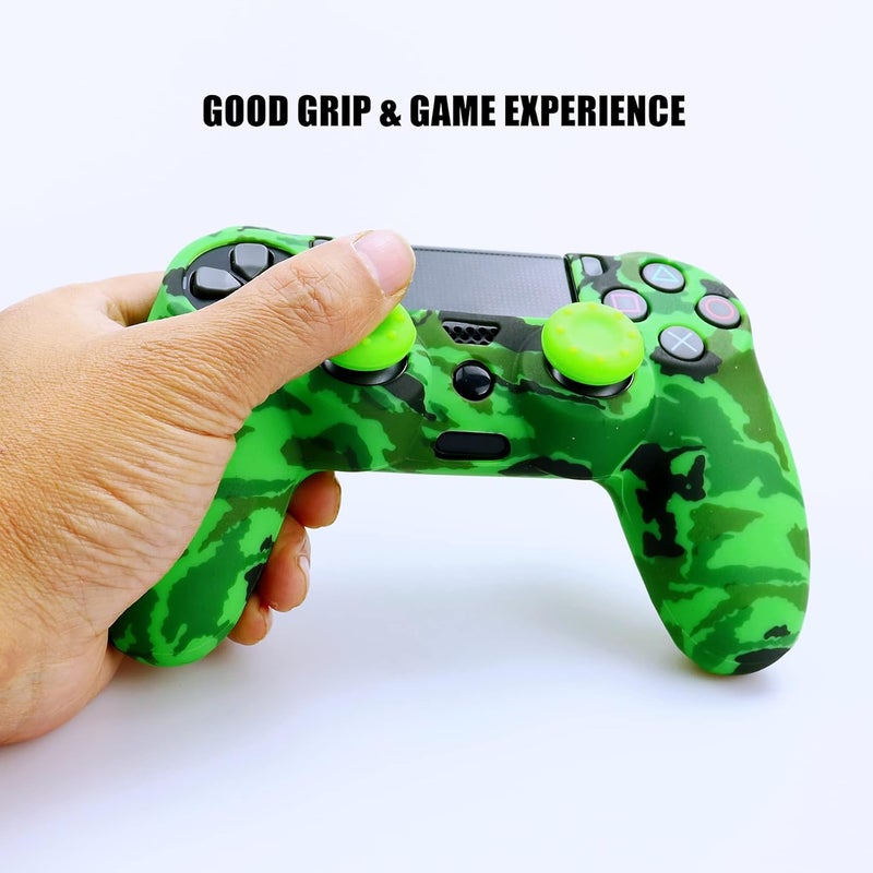 Oiokew غطاء سيليكون ليد تحكم PS4، قطعة واحدة غطاء واقٍ مانع للانزلاق مع 10 مقابض عصا تحكم ليد تحكم بلاي ستيشن 4/سليم/برو ديوال شوك 4 اللاسلكي (يد تحكم PS4 رقم 9) خيارات لكل طبقة مستهلك - Image 4