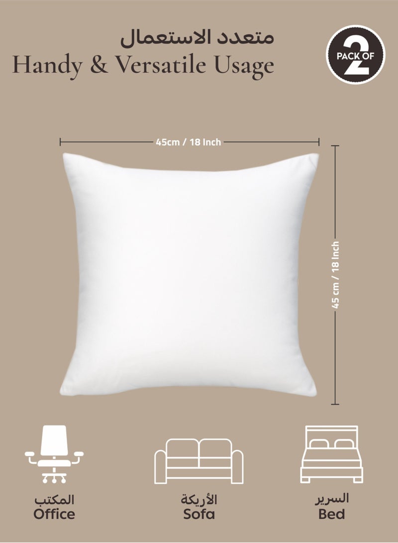 Donetella 2-Piece Ultra Soft Cushion Insert 45 x 45 CM - Image 2
