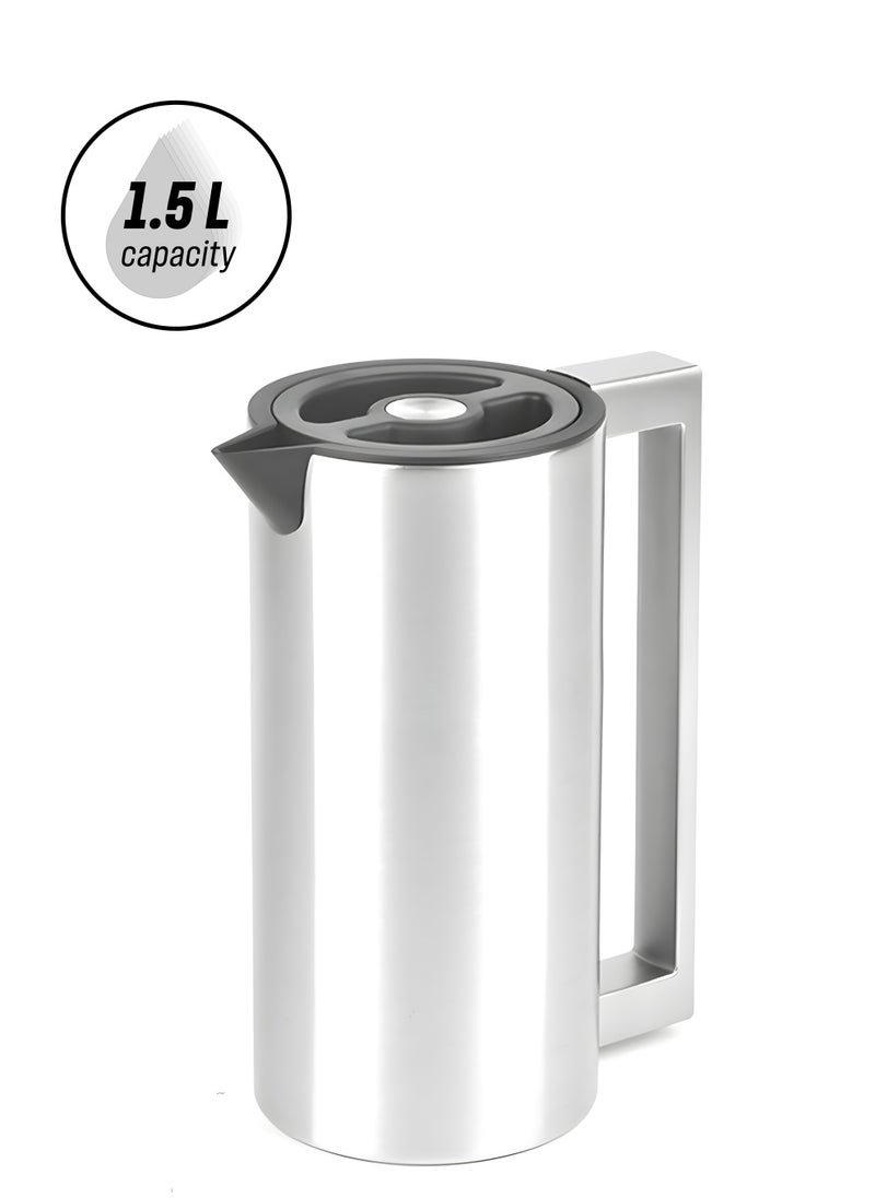 BLACKSTONE Premium Stainless Steel Vacuum Insulated Flask Lock-Unlock Lid & Steel Handle Leakproof Includes Info Booklet 1.5L  - Image 1