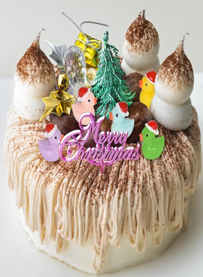 Yuronam 70 Pcs Tiny Christmas Ducks Mini Resin Ducks Miniature Ornaments for Slime, Dollhouse, Garden Decoration(Christmas Hat Mixed Duck) - Image 3