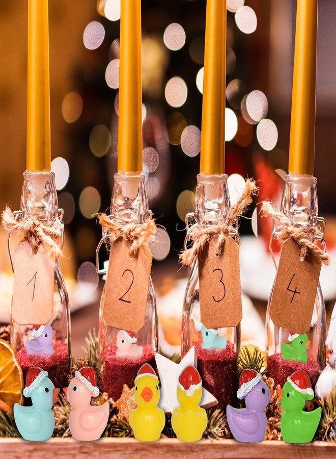 Yuronam 70 Pcs Tiny Christmas Ducks Mini Resin Ducks Miniature Ornaments for Slime, Dollhouse, Garden Decoration(Christmas Hat Mixed Duck) - Image 4