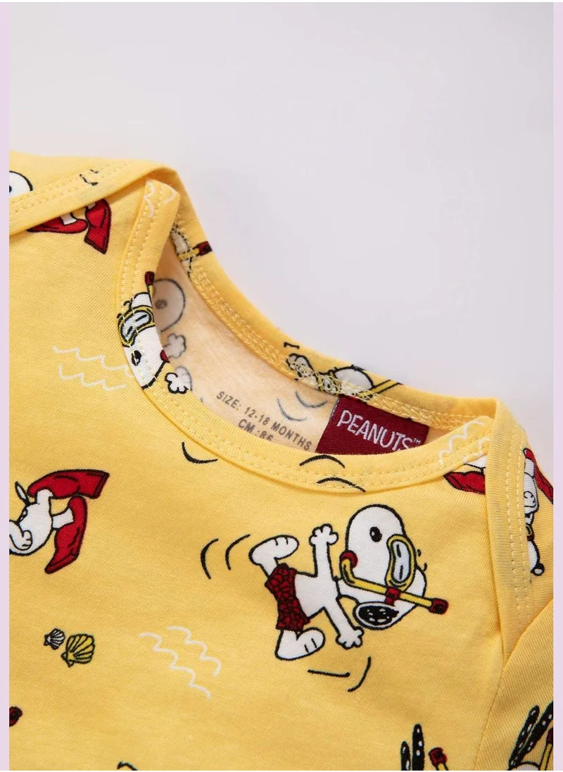 ديفاكتو 2 Pack BabyBoy Snoopy Licenced Envelope Neck Knitted Overalls
