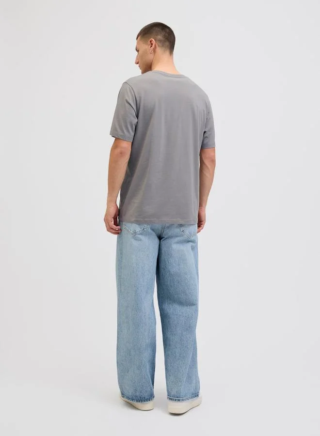 JACK & JONES Jack & Jones JJGeplas Logo Print Crew Neck T-Shirt