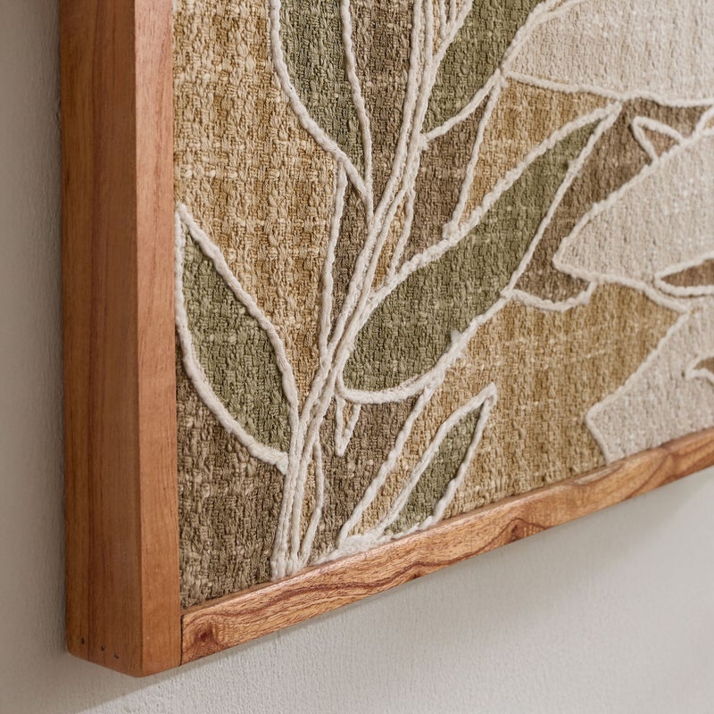 Home Box Florenza 3D Solid Wood Framed Abstract Fabric Wall Art - 50x70 cm - Image 3