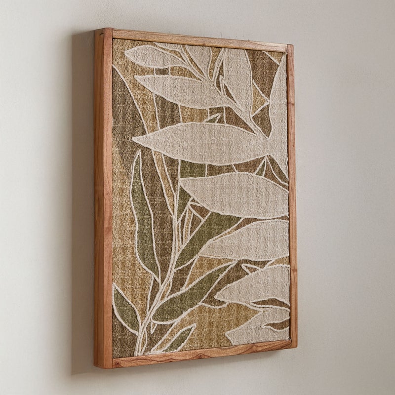 Home Box Florenza 3D Solid Wood Framed Abstract Fabric Wall Art - 50x70 cm - Image 1