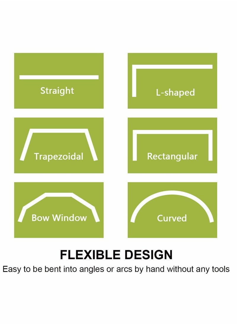 Flexible Bendable Curtain Track, Curved Ceiling Track for Curtains, Room Dividing Ceiling Track System (10ft)