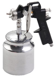 KSEIBI Suction Spray Gun Junior, Size 180mm, Professional Air Spray System for Car Furniture Fence Wall, and machines, Suitabl for Spraying Oil-Based or Latex Paints (Silver & Black).  - Image 1