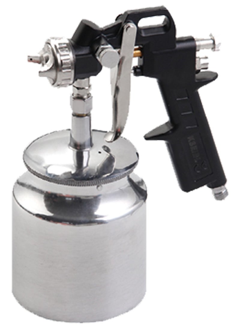 KSEIBI Suction Spray Gun Junior, Size 180mm, Professional Air Spray System for Car Furniture Fence Wall, and machines, Suitabl for Spraying Oil-Based or Latex Paints (Silver & Black).  - Image 1