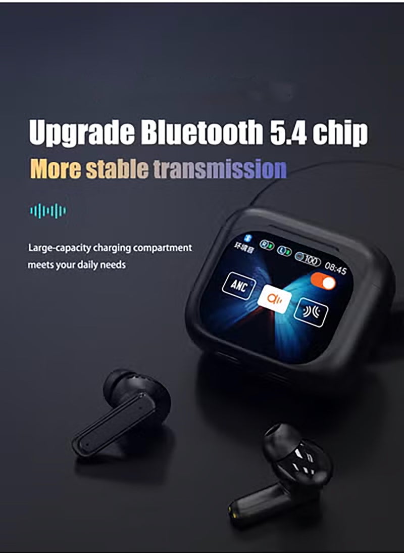 HEROCKX Wireless Earbuds Bluetooth 5.4 Touch Screen Earbuds, Call ENC Noise Active Noise Cancellation, In-Ear Headphones USB Charging Case Earbuds for iOS/Android, Waterproof IPX5, Black  - Image 2