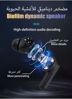 HEROCKX Wireless Earbuds Bluetooth 5.4 Touch Screen Earbuds, Call ENC Noise Active Noise Cancellation, In-Ear Headphones USB Charging Case Earbuds for iOS/Android, Waterproof IPX5, Black  - Image 3