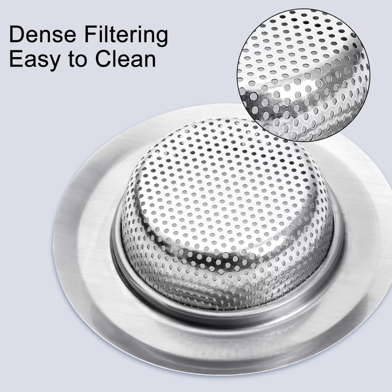 Hian Stainless Steel Kitchen Sink Strainer - Heavy Duty Sink Jali Kitchen Drain Basin Basket Filter, Durable Corrosion-Resistant Stainless Steel Strainer (Pack of 1, Round) - Image 3