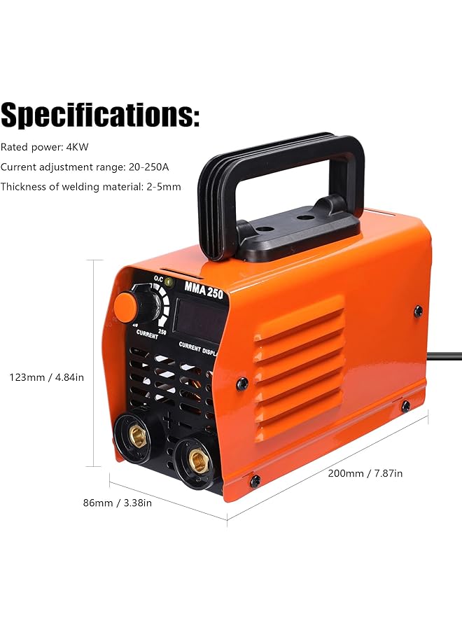 erorex Arc Welder 250Amps Lcd Welding Machine Portable Mini Electric Welder Anti Stick For 2 5Mm Rods For Welding Electric Work With Safety Set - Image 4