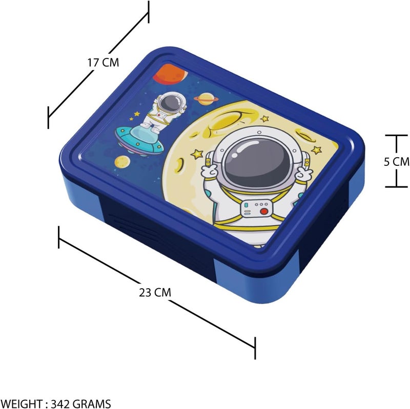 PEARL Kids Large Plastic Bento Lunch Box - Astronaut Design, BPA-Free, Leakproof, Spacious Container for Kids - Image 2
