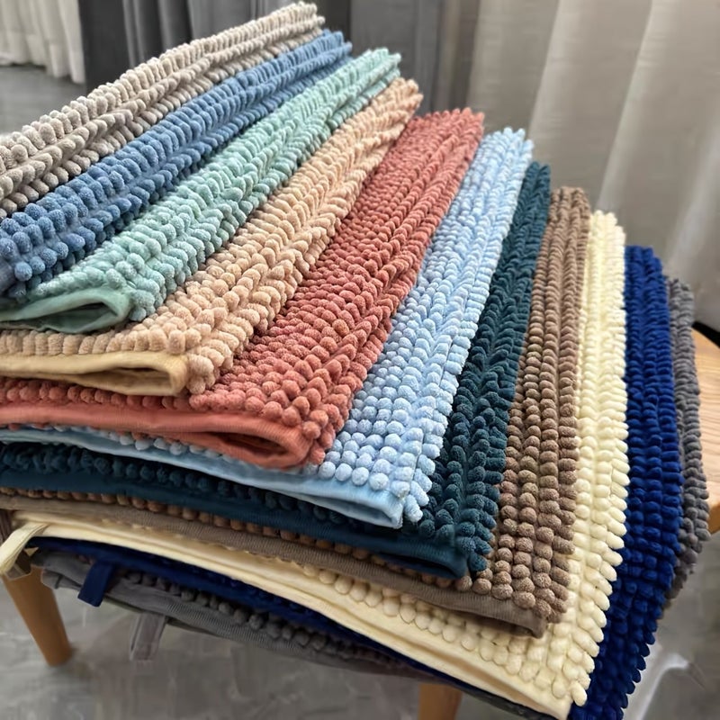 Brown 15.75x23.62 Chenille Bathroom Mat Quick Drying Anti Slip Non Skid Floor Mat - Image 5