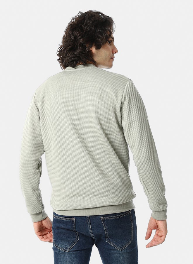 Red Circle V-Neck Fog Knitted Pullover - Image 3