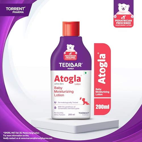 Atogla Baby Lotion 200ml from Tedibar Family | No. 1* Pediatrician prescribed Moisturising Lotion- By Torrent Pharma - Image 2