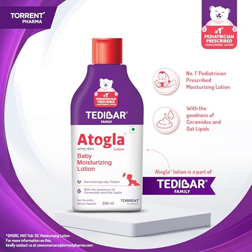 Atogla Baby Lotion 200ml from Tedibar Family | No. 1* Pediatrician prescribed Moisturising Lotion- By Torrent Pharma - Image 5
