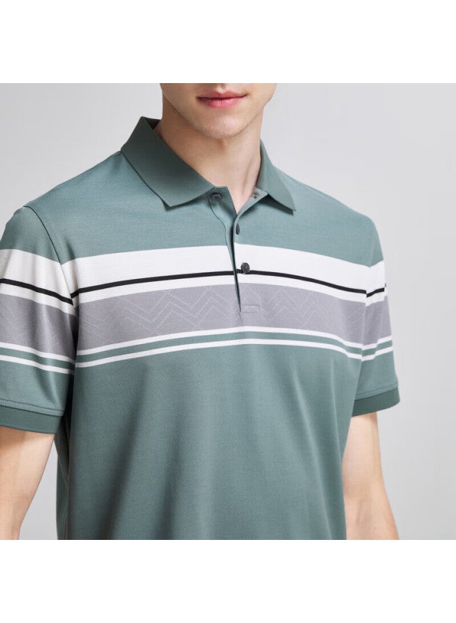 Youngor Polo Men's, Summer Young Men's Business Casual Short-sleeve High-end Polo Shirt, Bean Green, Size S - Image 2