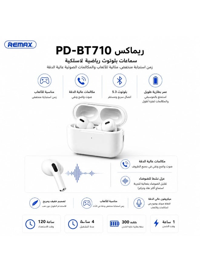 REMAX Bluetooth Earbuds Remax BT560, wireless design, clear HD sound, noise isolation, built-in microphone, touch control, fast & stable Bluetooth 5.4 connection, long-lasting battery, compatible with iPhone & Android. - Image 3