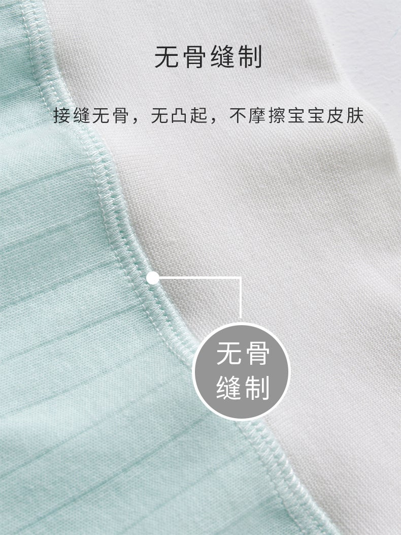Baby High Waist Pants Pure Cotton Push-Button Belly Protection Pants Newborn Free Diaper Pants Baby Adjustable Crotch Pants - Image 3