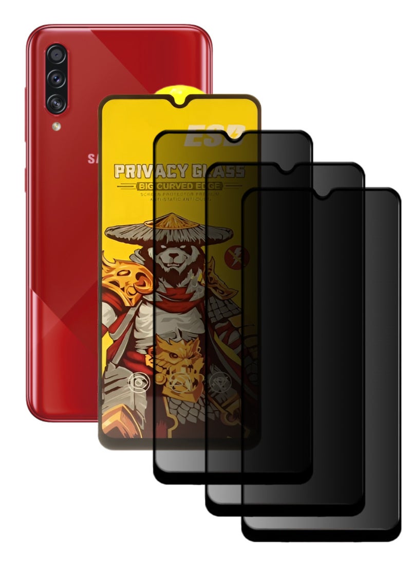 ESD 3 Pieces Tempered Dustproof Privacy Glass Screen Protector Compatible For Samsung Galaxy A70s - Image 1