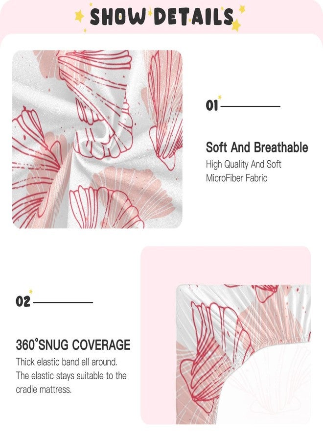 Kigai Coral Seashell Crib Sheets - Stretchy Fitted Crib Sheets for Boys Girls, Unisex Cozy Baby Crib Sheet 28 x 52 x 9 Inches - Image 4