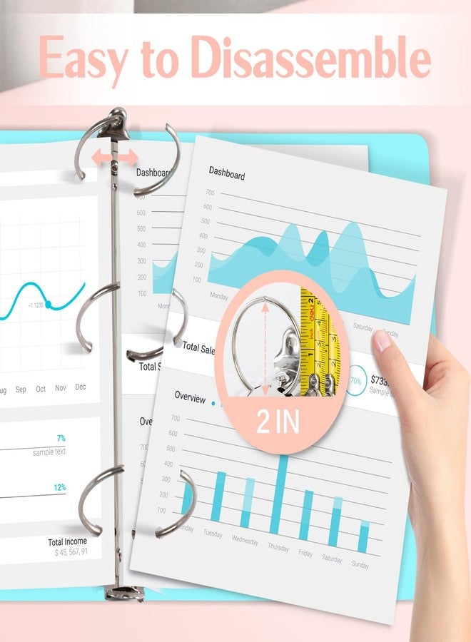 ديلي مجلد ديلي بثلاث حلقات، 2 بوصة، عبوة من 6 مجلدات خالية من مادة PVC (مناسبة لأوراق مقاس 8.5 × 11 بوصة)، ألوان باستيل متنوعة، شفاف، ثلاث حلقات، مقاس A4، 3 ثقوب، سعة 5 أرطال، مناسب للمدرسة أو المكتب - Image 4