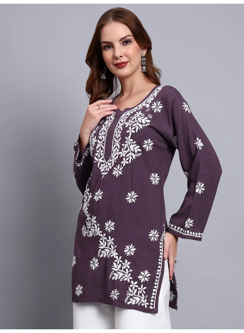 Alaya  Women Chikankari Hand Embroidered Rayon Kurti -AL4071 for Women | Best Price UAE