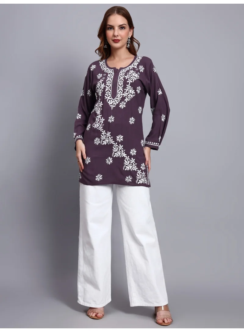 Alaya  Women Chikankari Hand Embroidered Rayon Kurti -AL4071 for Women | Best Price UAE