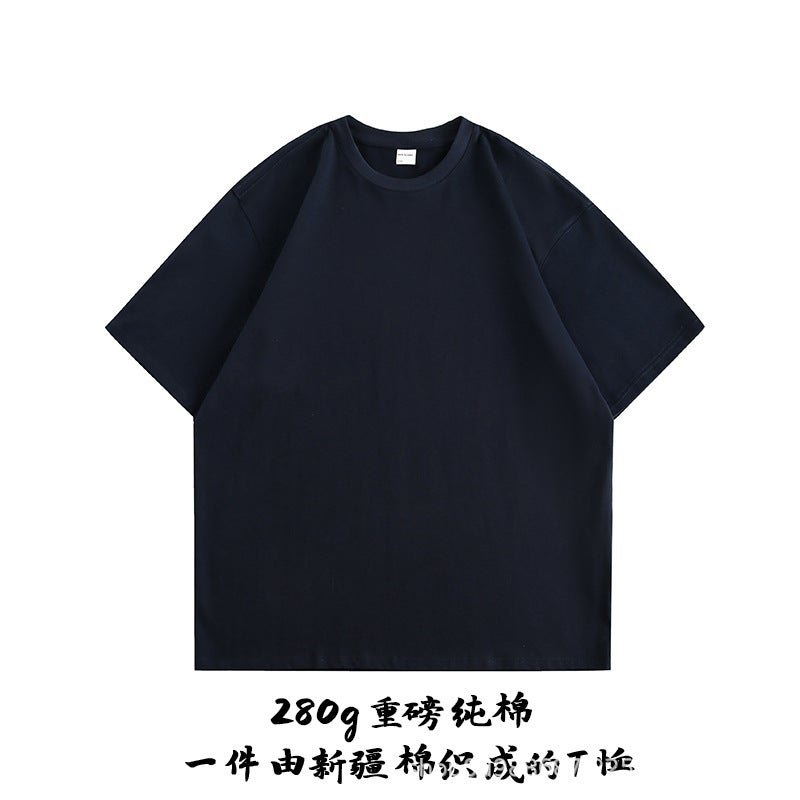 280G Japanese Cotton Men'S Short-Sleeved T-Shirt Printed Custom Summer Short-Sleeved T-Shirt Men'S Loose Trendy Brand Company Gift T - Image 1