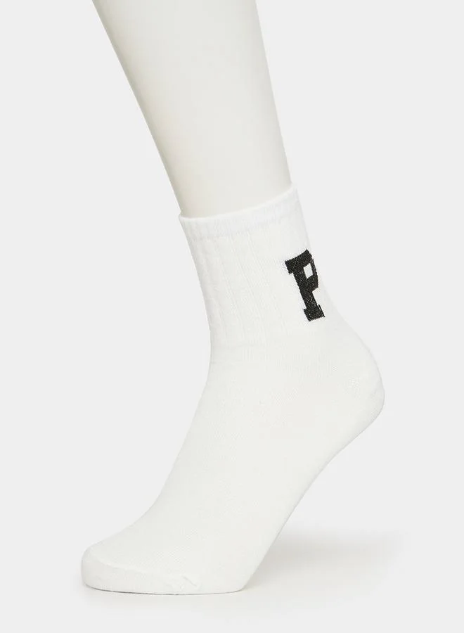 Styli Pack of 5 - Embroidered Detail Crew Socks