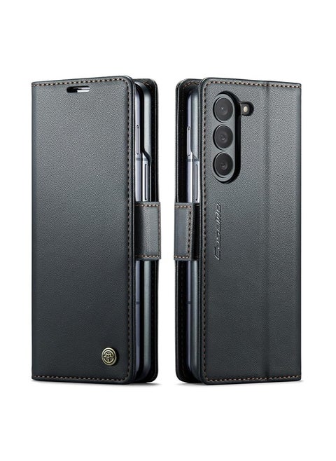 Samsung Galaxy Z Fold 6 (2023) Case, Synthetic Leather Wallet Type Case with RFID-Blocking Card Holder, Stand Function, Shock Resistant, Samsung Galaxy Z Fold 6 Case