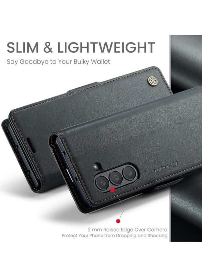 General Samsung Galaxy Z Fold 6 (2023) Case, Synthetic Leather Wallet Type Case with RFID-Blocking Card Holder, Stand Function, Shock Resistant, Samsung Galaxy Z Fold 6 Case  - Image 3