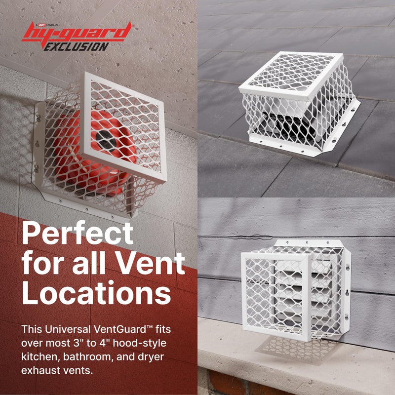 HY-GUARD HY-C RVG-DVG Stainless Steel Universal VentGuard, 100% 304 Stainless Steel Mesh, Easy Installation, 7" L x 7" W x 5" H, White Powder Coat Finish - Image 4