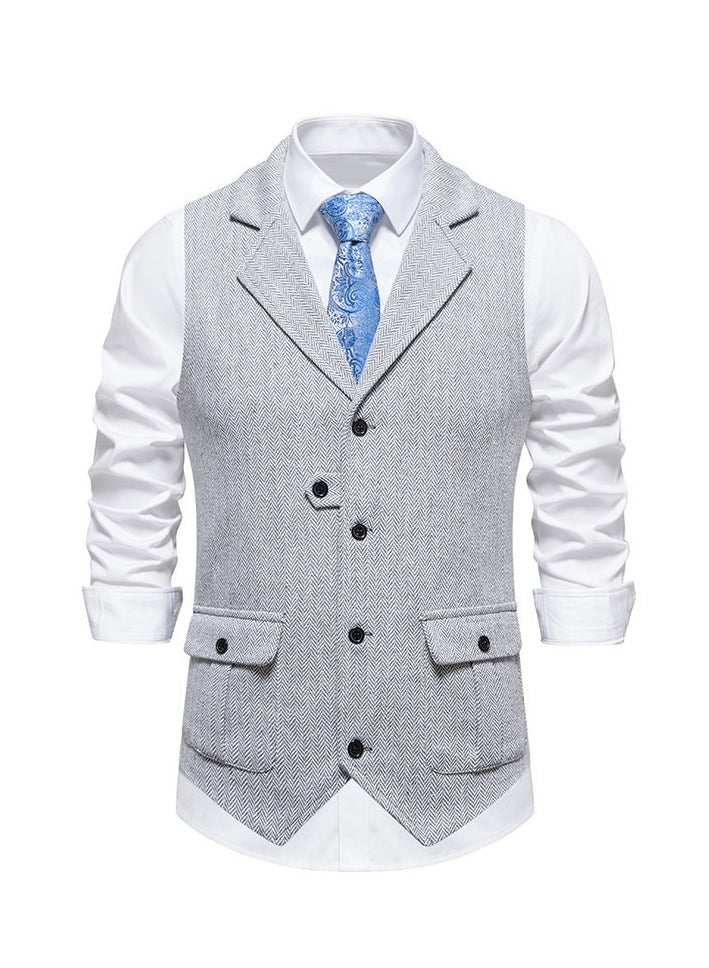 KUYING New Retro Lapel Suit Vest  - Image 1