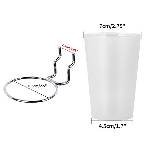 Kuhome 6 Set Pegboard Hooks with Cups, Ring Style Bins with Rings, Pegboard Cup Holder Accessories for Organizing Storage (Transparent) - Image 2