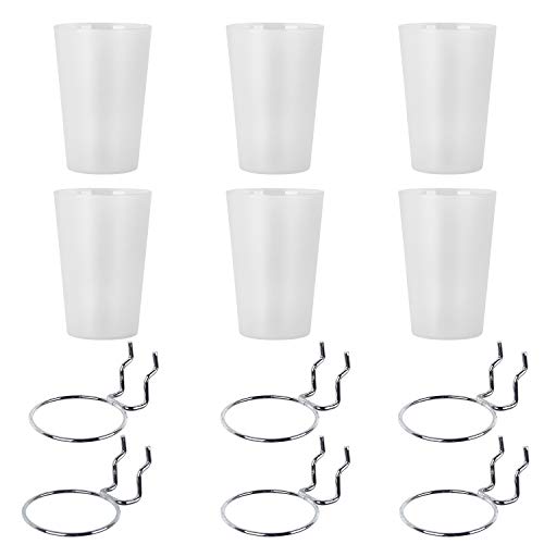 Kuhome 6 Set Pegboard Hooks with Cups, Ring Style Bins with Rings, Pegboard Cup Holder Accessories for Organizing Storage (Transparent) - Image 3