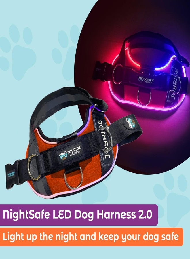حزام جوي رايد المضيء للكلاب 2.0 - تصميم قيد براءة الاختراع، 3 أوضاع إضاءة LED، إضاءة قابلة لإعادة الشحن، مساحة مخصصة لبطاقة الاسم، وزر تشغيل/إيقاف مريح لتعزيز سلامة حيوانك الأليف - Image 2