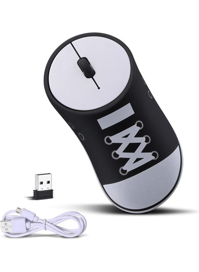 NIBEMINENT Wireless Rechargeable Sneaker Mouse Black/White  - Image 1