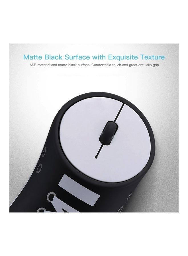 NIBEMINENT Wireless Rechargeable Sneaker Mouse Black/White  - Image 2
