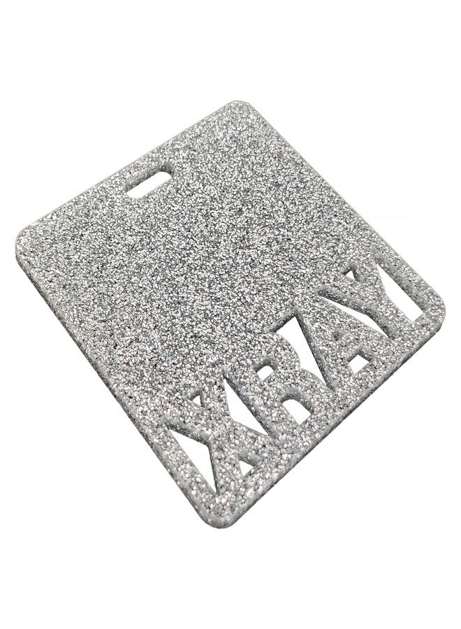 ASVP Shop X-RAY Badge Buddy - Glitter ID Card Holder for Nurses - Nursing Accessories and Gifts (Silver, Square) - Image 2