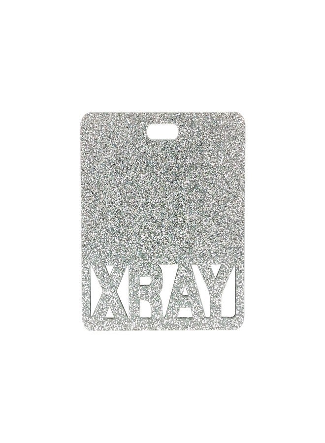 ASVP Shop X-RAY Badge Buddy - Glitter ID Card Holder for Nurses - Nursing Accessories and Gifts (Silver, Square) - Image 1