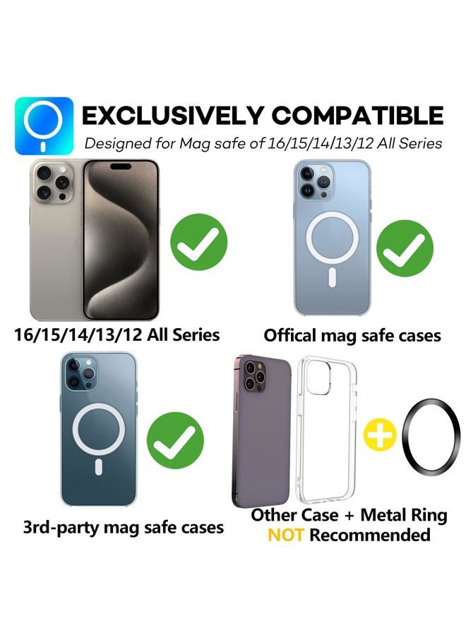 Quarble Compatible with Mag Safe Car Mount Dashboard Magnetic 360° Adjustable Phone Holder Soft Rubber Front Compatible with iPhone 16/15/ 14/13/ 12/ Pro/Pro Max No Metal Plate Needed Since 2021 - Image 4