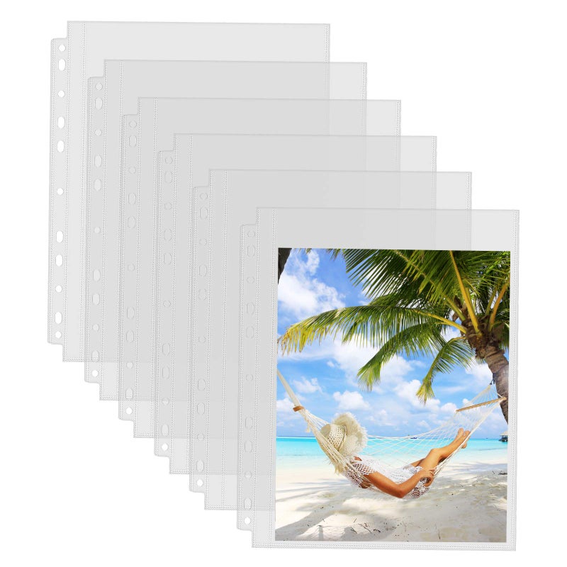 Sooez 30 Pack Heavy Duty Photo Sleeves for 3 Ring Binder for 60 Pictures Clear Archival Sleeves 8x10  85x11