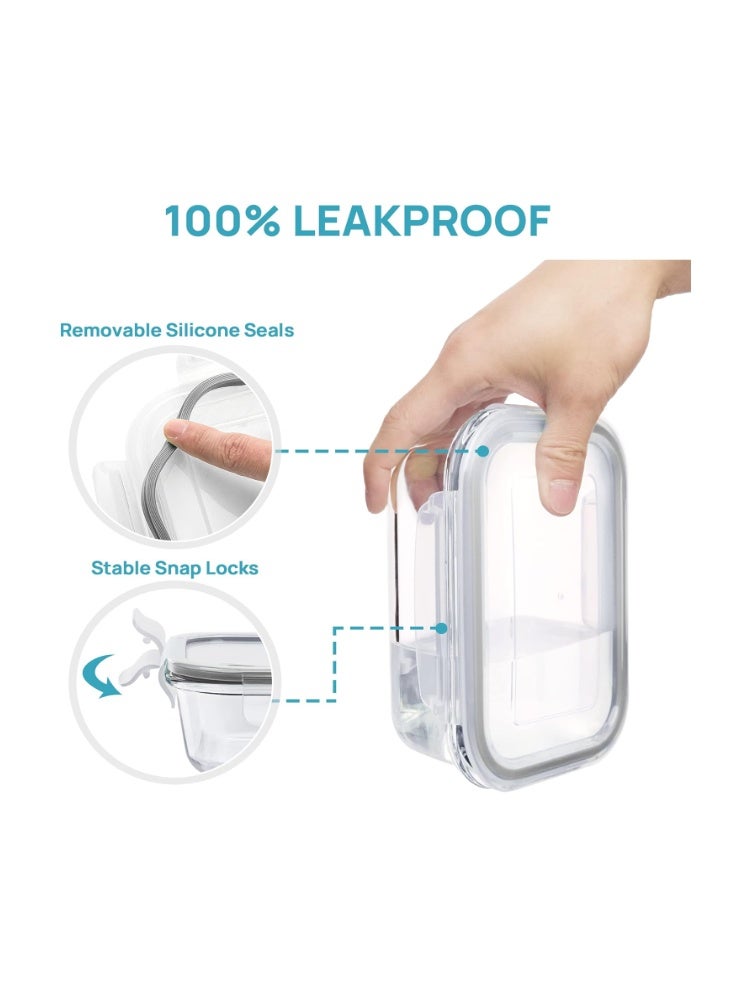 Vtopmart 8 Pack Glass Meal Prep Containers with Leak Proof Locking Lids, Airtight Food Storage Containers for Microwave, Oven, Freezer and Dishwasher, BPA Free - Image 5