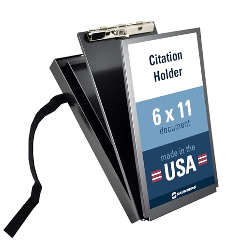 Saunders Black Recycled Aluminum Citation Holder – Eco-Friendly Office Supply, Corrosion Resistant, Lightweight Clipboard. Stationery Supplies - Image 1
