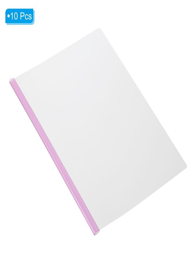 PATIKIL Clear Report Covers with Sliding Bar, 10 Pcs 8 mm Slide-Grip Resume Cover 50 Sheets Capacity, A4 Presentation Folders for File, Resume, Rose - Image 3