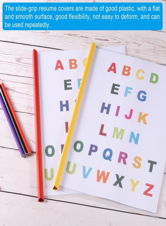 PATIKIL Clear Report Covers with Sliding Bar, 10 Pcs 8 mm Slide-Grip Resume Cover 50 Sheets Capacity, A4 Presentation Folders for File, Resume, Rose - Image 5